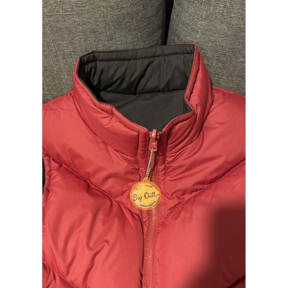 Big Chill Women's Chevron Quilted Puffer Vest W/Reversible Pockets Red Black - Picture 5 of 10